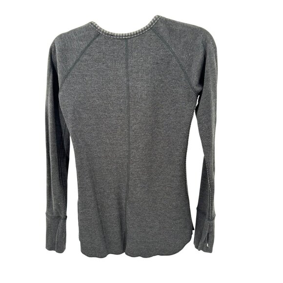 Lululemon Reversible Open Your Heart Long Sleeve Shirt Grey Striped Women Size S - Picture 6 of 7